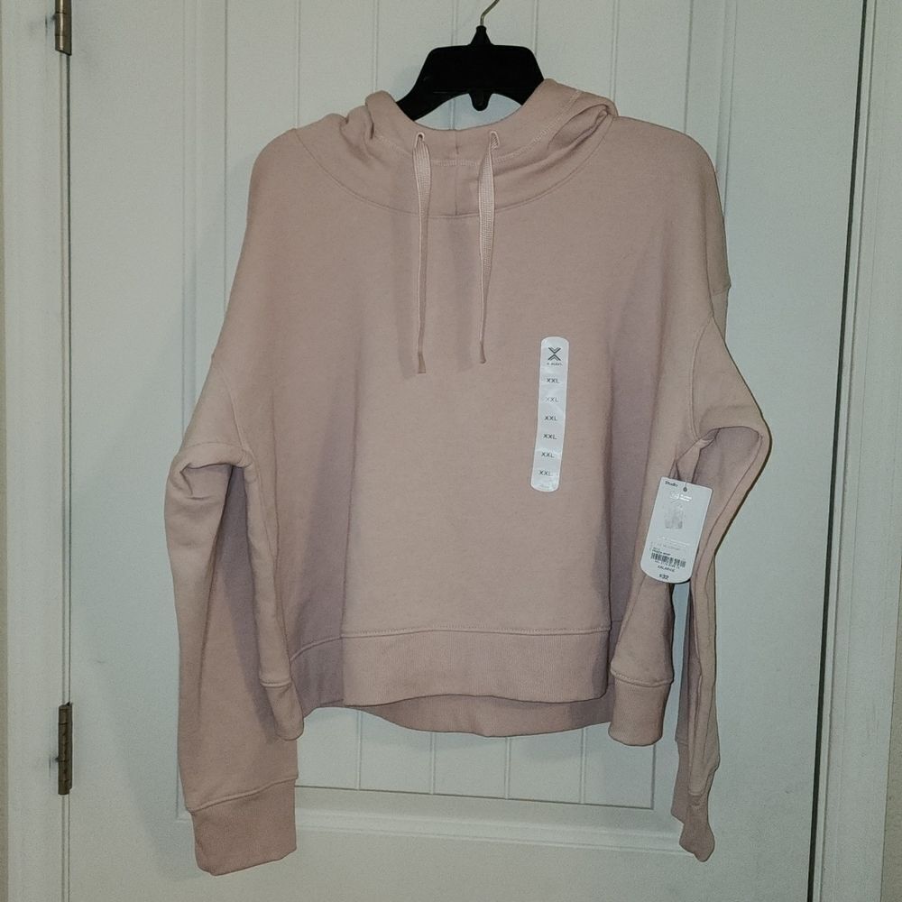 Xersion Inside Fleece Crop Pullover Hoodie